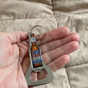 Coors Light Silver Bottle Opener Keychain